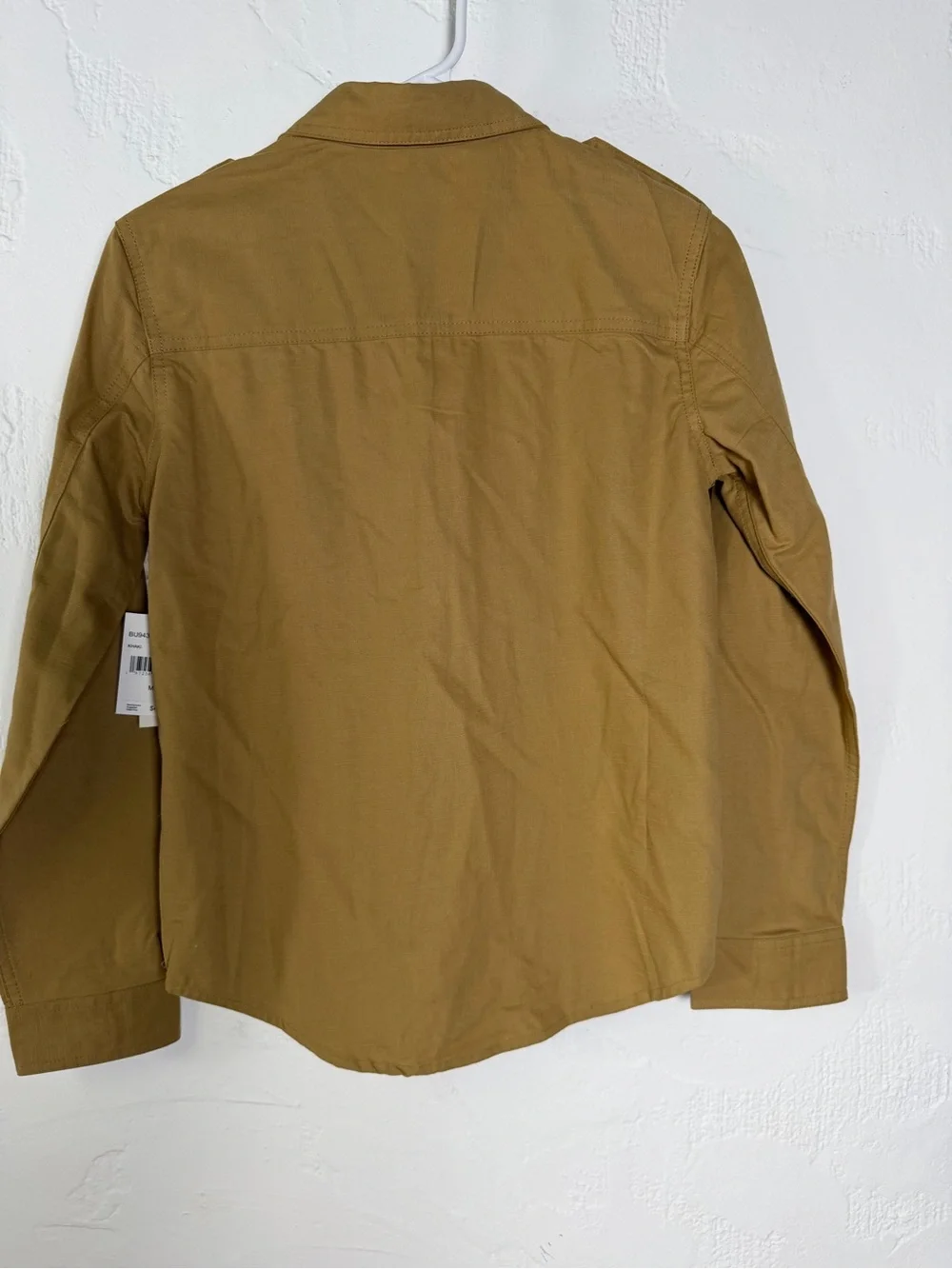 Buffalo David Bitton Boys Tan Button Down Utility Military Style Shirt - M